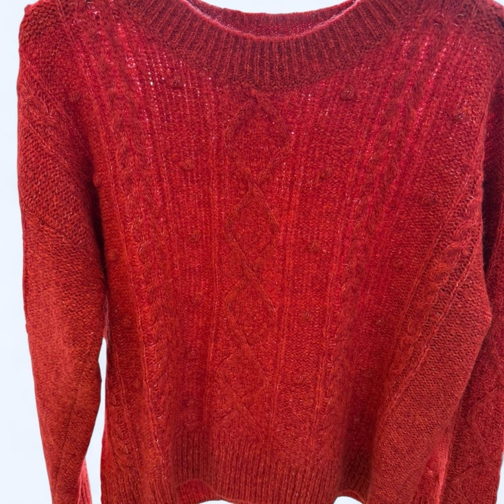 Red Cable Knit Sweater